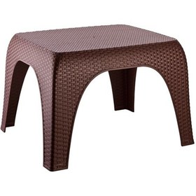 Resim Plastik Hasır Sehpa Kahverengi 60X51 Cm 