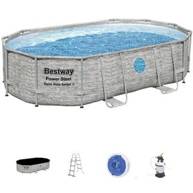 Resim Bestway 56946 Power Steel Vista Serisi 2- Prefabrik Yer Üstü Havuz Seti 4,88 M X 3,05 M X 1,07 M 