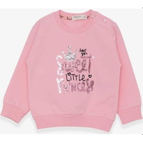 Resim Breeze Kız Çocuk Sweatshirt Nakışlı Pullu 1-4 Yaş, Pudra ((553858002) Çok Renkli 