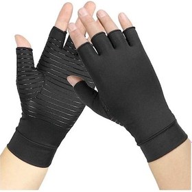 Resim Happychildhood Artrit Sıkıştırma Eldivenleri Bakır Elyaf Konfor Artrit Eldiveni Romatoid Artrit Için Karpal Tünel Terapi Bilek Siyah - Siyah 