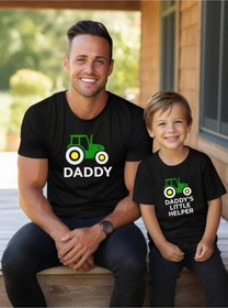 Resim Daddy Little Helper Baba Oğul Kız Tişört 001 