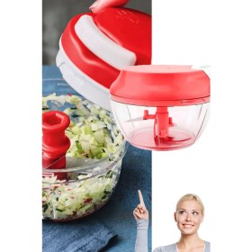 Resim Pratik Ipli El Rondosu 5 Bıçaklı Küçük Boy Doğrayıcı | Chopper 3 Bıçaklı Çek Bırak El Rondosu 