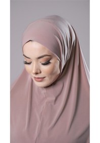 Resim Hürrem Bone Pudra Pratik Hazır Geçmeli Tesettür Eşarp Sandy Kumaş Düz Hijab 2308 06 