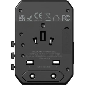 Resim Paşatec Rave Serisi Evrensel Seyahat Adaptörü Pd 30W + Qcx2 - Siyah 