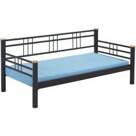 Resim Unimet Kappis Daybed Tek Kişilik Sedir Metal Karyola 90x200 Siyah (AHŞAP LATALI) 