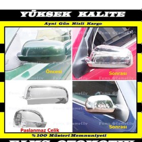 Resim Seat Leon Krom Ayna Kapağı 2 Parça 1999-2003 Paslanmaz Çelik 