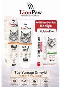 Resim Kedi Malt Macunu 100g Tüy Yumağı,kusma Önleyici,taurin,biotin Sindirim Destekli Kedi Damlası Hediye 