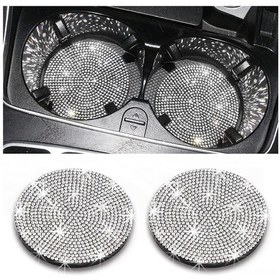 Resim Gajeena Kırmızı, Pembe, Sarı, Mavi Mor Siyah Renkli Pvc Kaymaz Önleyici Taşlı İçecek Altlığı - 2 Adet Opp Çanta İçerisinde 