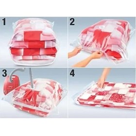 Resim Vakumlu Hurç Poşet Saklama Torbası (Large 50X70) - Plastik, Karışık, Fermuarlı, Su Geçirmez, Elastik ve Dayanıklı, Vakumla Kapatılabilir, Boyut Ayarlanabilir 