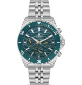 Resim Navimarine Nm009-03 Multifonksiyonlu Gümüş Renk Çelik Erkek Kol Saati Gri 