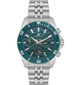 Resim Navimarine Nm009-03 Multifonksiyonlu Gümüş Renk Çelik Erkek Kol Saati Gri 