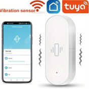 Resim Tuya WiFi Akıllı Titreşim Sensörü Ev Güvenlik Koruma Smart Life Uygulaması Gerçek Zamanlı Uzaktan İzleme Cam Sensör Alarm Bildirimi 