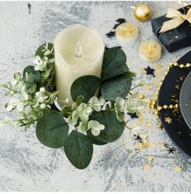 Resim Jokmae Yaprak Desenli Mumluk Seti - Festival Sofra Dekoru 