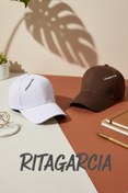 Resim Ritagarcia Unisex Ayarlanabilir Spor Byeaz-kahverengi Basic Kep Şapka 2'li Set 
