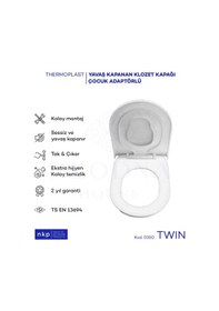 Resim Çocuk Bebek Adaptörlü Yavaş Kapanan Klozet Kapağı 