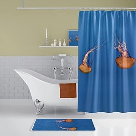 Resim Tropik Zethome Jellyfish Banyo Duş Perdesi Tek Kanat 1x180x200 