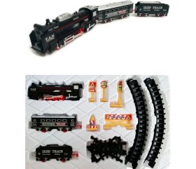 Resim LRS Store Oyuncak 23 Parça Sesli ve Işıklı Klasik Tren Seti 96 cm Yük Treni 