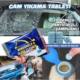 Resim Poke Oto Cam Suyu Cam Temizleme Tableti 10 Adet 1 Tablet 4 Lt Cam Suyu 