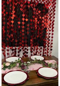 Resim Metalize Arka Fon Perde Kalpli 100cm 190cm Parti Doğum Günü Süsleri 