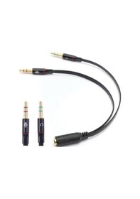 Resim Kulaklık ve Mikrofon Ayırıcı.Stereo Aux Kulaklık Çoklayıcıkablolu 