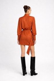 Resim Elle Elbise Orange - 34 