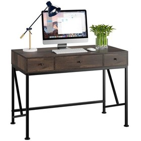 Resim Sophia Siyah Metal Kahve Çalışma Masası 