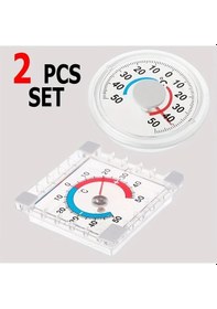 Resim Fochsia 2 Adet Yüksek Hassasiyetli -50 C +50 C Termometre Higrometre İç Ve Dış Mekan Kullanım İçin 