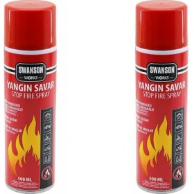 Resim 2 Adet Yangın Söndürücü - Yangın Savar Sprey 500ML + 500 ml Ev - Ofis - Oto Araç Ateş Boğucu Köpük Tabaka Oluşturur (5286) 