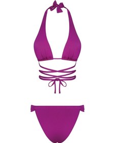 Resim Bonesta Chandra Üçgen Bağlamalı Büzgü Detaylı Fuşya Bikini Takımı 