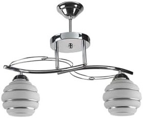 Resim Fer Avize RENGİN MODERN KROM RENK 2046 GÜMÜŞ CAMLI Salon - Mutfak - Yatak Odası 2 Lİ AVİZE 