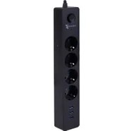 Resim Fulltech 10A 2500W 4'lü Termal Akım Korumalı Priz 2m 