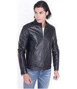 Resim Sade Slim Fit Spor Deri Mont-siyah Siyah 