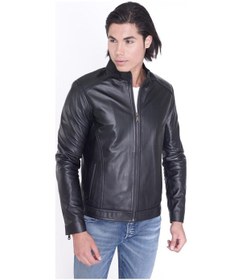 Resim Sade Slim Fit Spor Deri Mont-siyah Siyah 