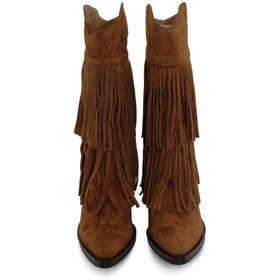 Resim Vario Hakiki Süet Püsküllü Western Topuklu Çizme E13 SUEDE SIGARO 