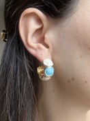 Resim Doğal Taşlı Halka Küpe 