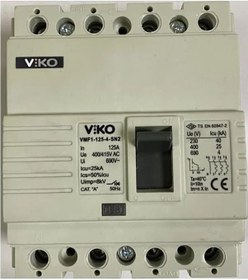 Resim Viko 4x160 Amper 4 Kutuplu 35ka Sabit Kompakt Şalter Vmf2-160-4-sn2 