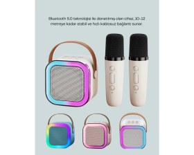 Resim Bluetooth 5.0 Destekli Kablosuz Karaoke Hoparlör 