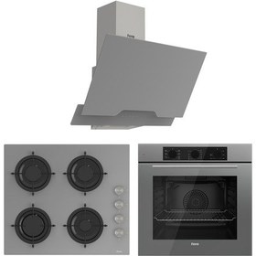 Resim Ferre Soft Line QBL62CPR - CS208 - D065 Gri Ankastre Set 