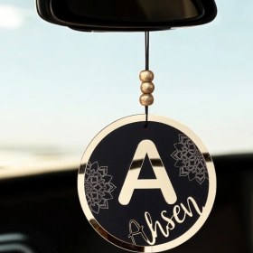 Resim Kişiye Özel Pleksi Ayna Ahşap Dikiz Aynası Süsü | Araba Için Isimli Aksesuar Dikkat Çeken Tasarım 