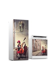 Resim Buzdolabı Ve Bulaşık Makinası Beyaz Eşya Sticker Kaplama Kemancı 