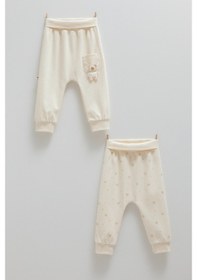 Resim Caramell Cute Bear Cep Detaylı Patiksiz İkili Pantolon Bej 