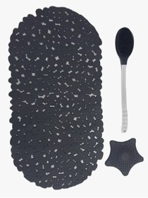Resim Genel Markalar Main Shop 3 Parça Set Taşlı Model Duş Kaydırmaz Çift Taraflı Banyo Duş Fırçası Yıldız Süzgec M-130 