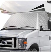 Resim Padalink Rv Camper Suv Ön Cam Kapaklığı - Magnlı Güneş Koruyucu Ve Kar Engelleyici Örtü Gümüş 