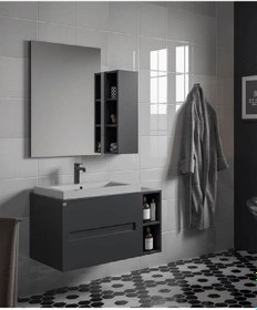 Resim Belinza Aurora Banyo Dolabı Takımı Antrasit 85 Cm Takım 4 Parça Antrasit 