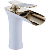 Resim Fkn Şelale Kısa Lavabo Bataryası Altın - Beyaz 