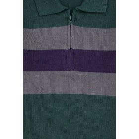 Resim U.s. Polo Assn. Erkek Çocuk Yeşil Kazak Düz Yaka Pamuklu Slim Fit Trend Tasarım 