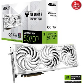 Resim SHC4200 TUF-RTX5070TI-O16G-WHITE-GAMING, 16GB, 256BIT, Gddr7, 2xhdmi, 3xdp Gaming Ekran Kartı 