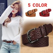 Resim Kadın Kemer, Deri Toka, Hakiki İnek Derisi, Retro Oyma, Basit ve Çok Yönlü, Kore Günlük Moda Süs Kemer 