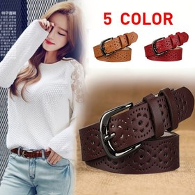 Resim Kadın Kemer, Deri Toka, Hakiki İnek Derisi, Retro Oyma, Basit ve Çok Yönlü, Kore Günlük Moda Süs Kemer 