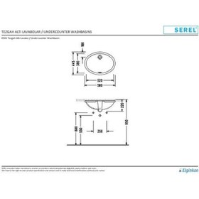 Resim Serel Tezgah Altı Oval Lavabo 0501Dss110H 